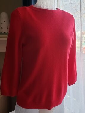 Talbots Bright Red Women's Scoop Neck Sweater